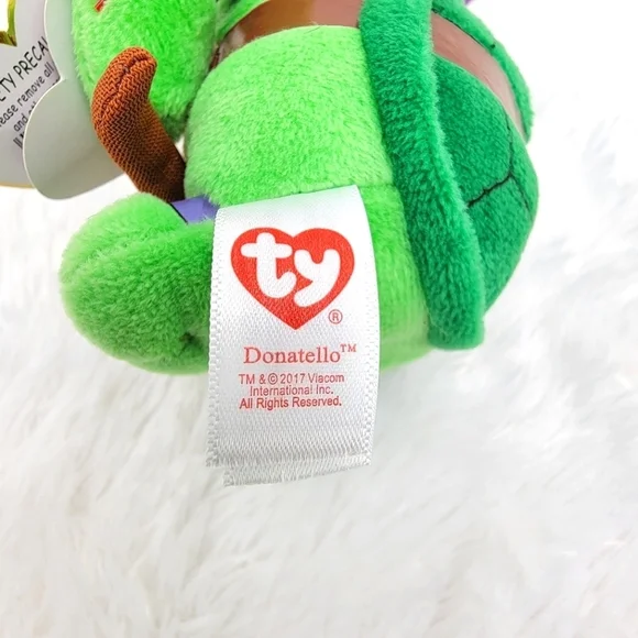 Ty Beanie Baby Plush Teenage Mutant Ninja Turtle TMNT Donatello Purple Turtle - Picture 10 of 16